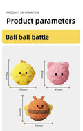 1Pc 5×5cm Cartoon Spiky Squeaky Dog Toy Ball Plush Animal Chew Toy Teeth Cleaning Interactive Pet Sound Toy Puppy Self Play Gift