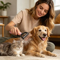 Cat Hair Removal Comb Dog Hair Removal Brush Stainless Steel Double Sided Pet Grooming Brush Removing Tangles Cat Accessories