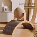 2-in-1 Wooden Cat Scratching Post And Ball Set Durable Solid Wood Sisal Scratch Board Interactive Paw Toy for Cats And Kittens